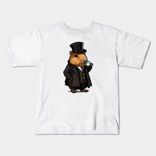 Cute Capybara Detective Gentlaman Kids T-Shirt